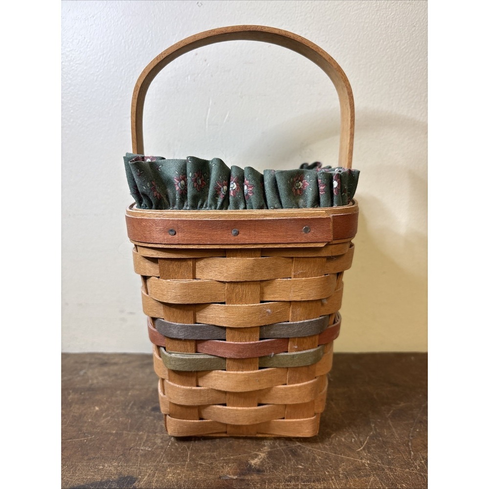 1992 Longaberger Shades Of Autumn Bittersweet Basket W/Fabric Liner & Protector.